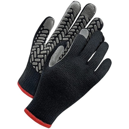 Acrylic Cold Weather Gloves, PVC Grip Palm, Black, L MPN:80-9-2030-L