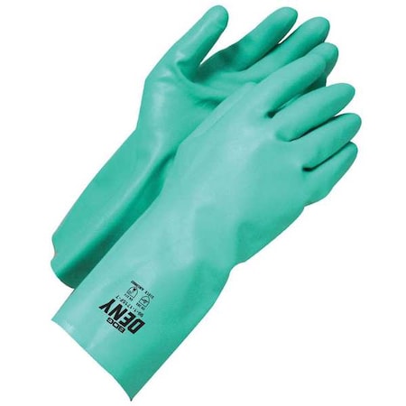 DENY® Chemical Resistant Gloves, Nitrile, 13 in L, 15 mil, Green, S, 1 PR MPN:99-1-1715F-7