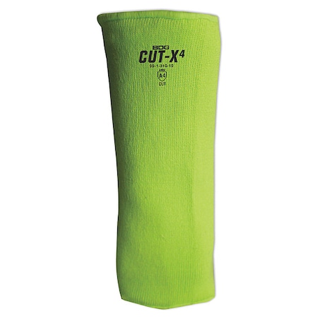HiViz Green Cut Resistant Sleeve, Size 14