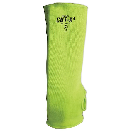 HiViz Green Cut Resistant Sleeve Thumb Hole, Size 18