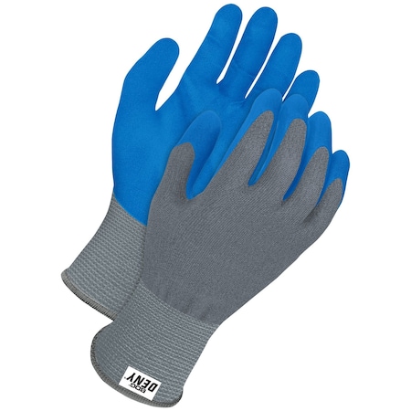 Coated Gloves, Nitrile, Textured, Palm, Blue/Gray, M 1 PR MPN:99-1-4015-8