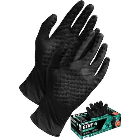 DENY, Disposable Gloves, 6 mil Palm, Nitrile, Powder-Free, M, 50 PK, Black MPN:99-1-6800-M