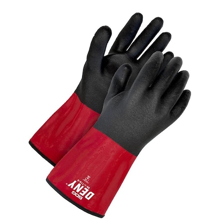 Chemical Resistant Gloves, PVC, 12 in L, Black/Red, 7, 1 PR MPN:99-1-779-7