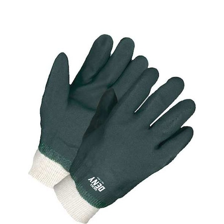 Coated Gloves, PVC, Rough, Full, Not Rated Abrasion Level, Green, One Size 1 PR MPN:99-1-904