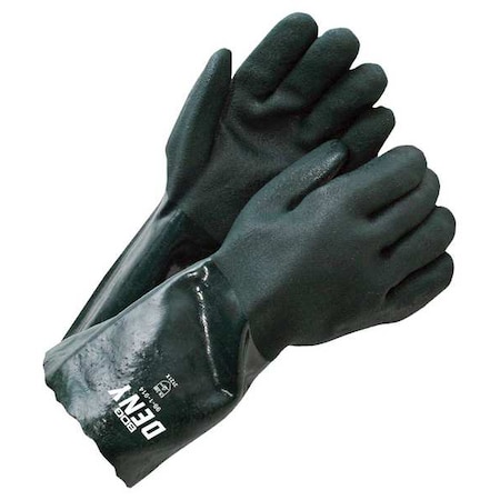 DENY® Chemical Resistant Gloves, PVC, 14 in L, 50 mil, Green, L, 1 PR MPN:99-1-914