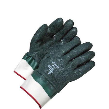 Knit Gloves, PVC, Rough, Full, Not Rated Abrasion Level, Green, Universal 1 PR MPN:99-1-9393