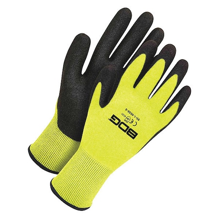 Coated Gloves, Foam Nitrile, Textured Palm, 4 Abrasion Level, Blk/Yellow, 2XL, 1 PR, Vendor Pack MPN:99-1-9606-11-K