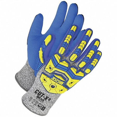 Cut-Resistant Impact Gloves, Cut Level A8, Dipped, Nitrile, Sandy, 2XL 1 PR MPN:99-1-9792-11