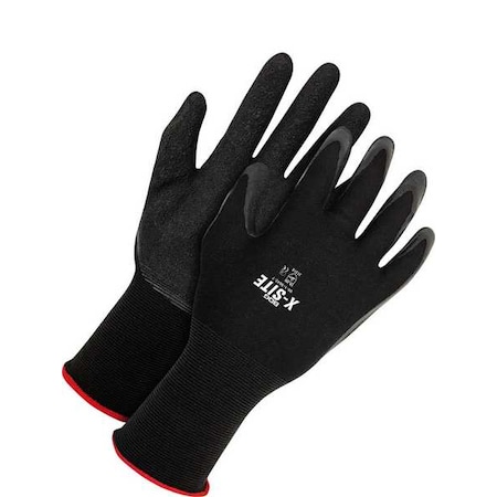 Coated Gloves, Latex, Rough, Palm, Not Rated Abrasion Level, Black, 2XL 1 PR MPN:99-1-9842-11-K