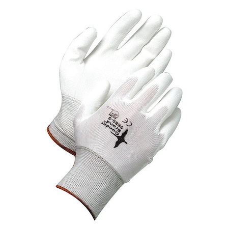 Coated Gloves, Polyurethane, Smooth, Palm, Not Rated Abrasion Level, White, XS (6) 1 PR MPN:99-1-9880-6