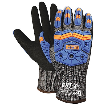 Cut-Resistant Impact Gloves, Cut Level A6, Dipped, Nitrile, Sandy, XL 1 PR MPN:99-9-9791-10