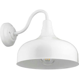 Sunlite 46068-SU FIX/GN/E26/WHITE Outdoor Gooseneck Wall Mount Fixture Med Base 120V Wet Location 46068-SU - Pkg Qty 2