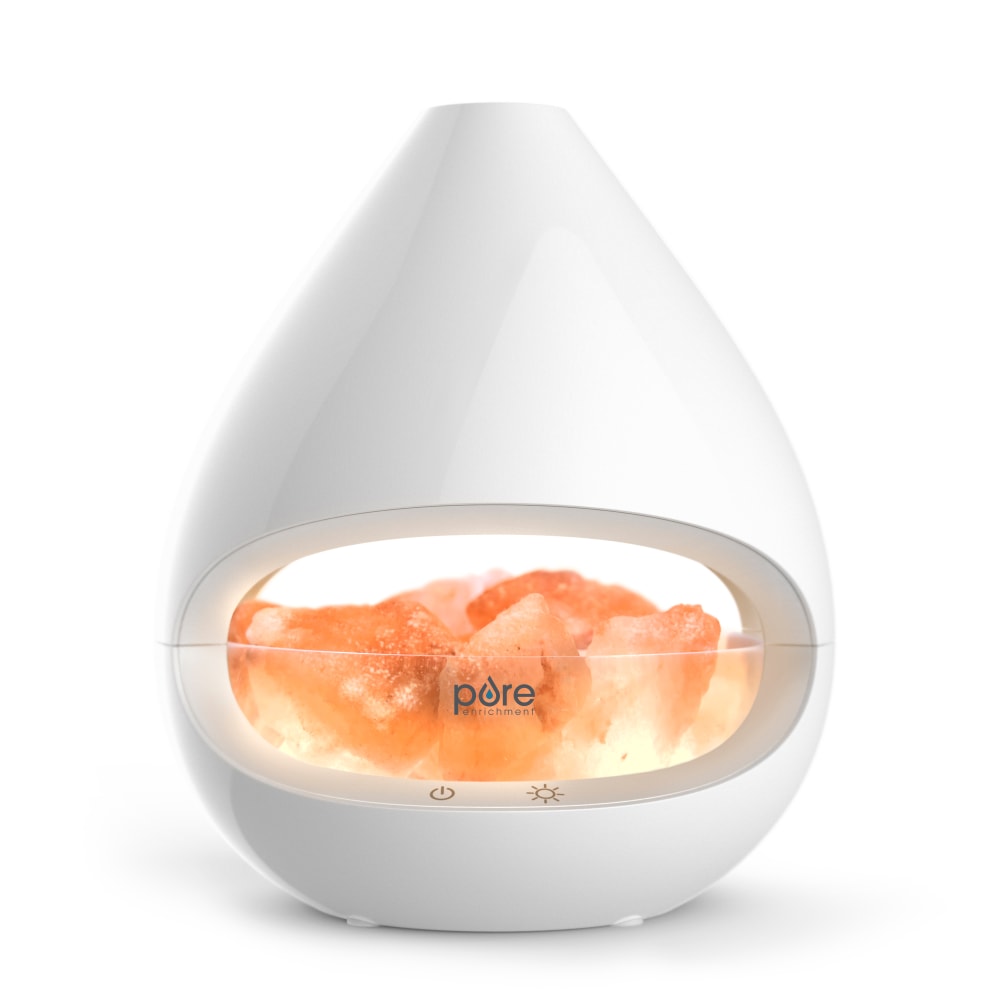 Pure Enrichment PureGlow Crystal Himalayan Salt Lamp & Ultrasonic Essential Oil Diffuser, 7in x 9in MPN:PEROCKDF