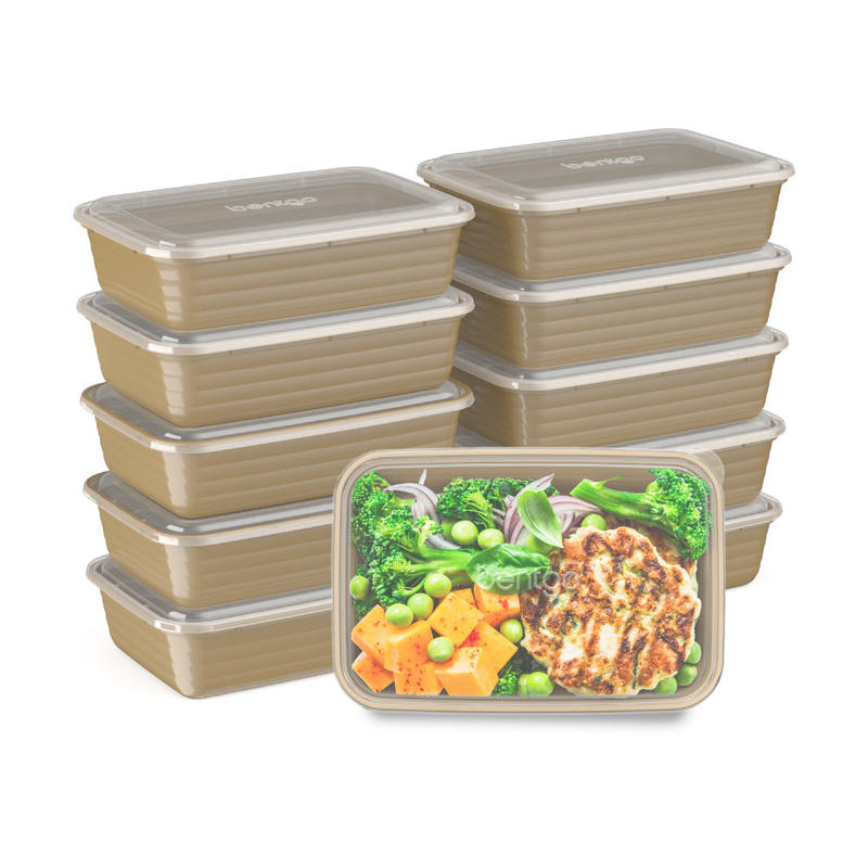 Bentgo Prep 1-Compartment Containers, 6-1/2inH x 6inW x 8-3/4inD, Gold, Pack Of 10 Containers MPN:BGPRP1-GD