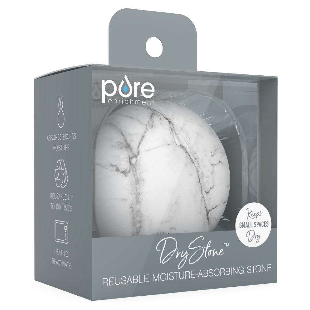 Pure Enrichment DryStone Reusable Moisture-Absorbing Stone, 1-3/4inH x 3inW x 3inD MPN:PELUXSTN-1