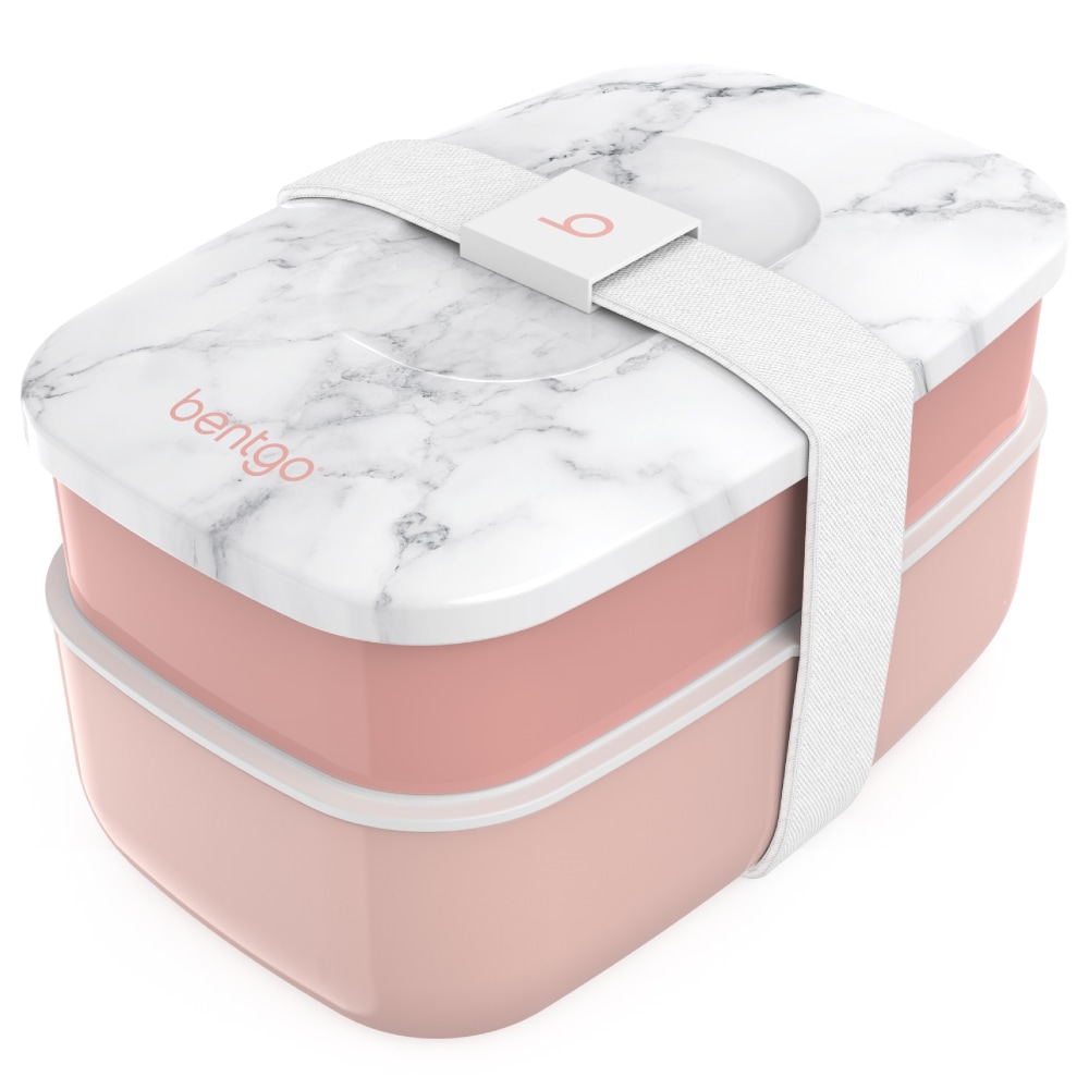 Bentgo Classic All-In-One Lunch Box Container, 3-13/16inH x 4-3/4inW x 7-1/8inD, Blush Marble MPN:BENTGO-M