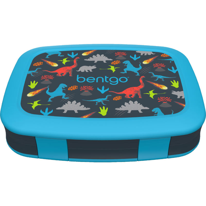 Bentgo Kids Prints 5-Compartment Lunch Box, 2inH x 6-1/2inW x 8-1/2inD, Dinosaur MPN:BGKDPT-DNO