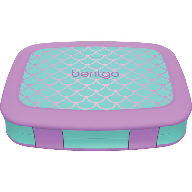 Bentgo Kids Prints 5-Compartment Lunch Box, 2inH x 6-1/2inW x 8-1/2inD, Mermaid Scales MPN:BGKDPT-MMD