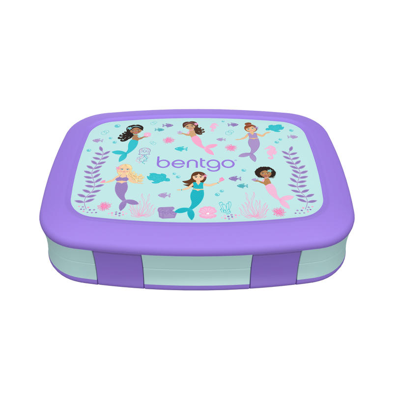 Bentgo Kids Prints 5-Compartment Lunch Box, 2inH x 6-1/2inW x 8-1/2inD, Mermaids In The Sea MPN:BGKDPT-SEA