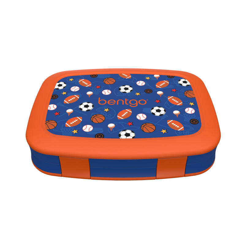 Bentgo Kids Prints 5-Compartment Lunch Box, 2inH x 6-1/2inW x 8-1/2inD, Sports MPN:BGKDPT-SPO
