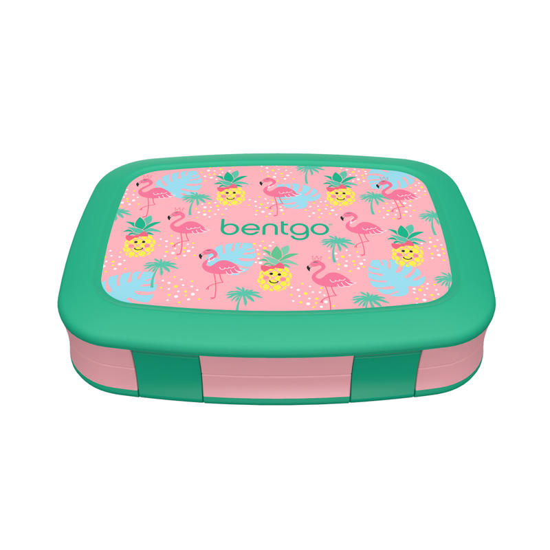 Bentgo Kids Prints 5-Compartment Lunch Box, 2inH x 6-1/2inW x 8-1/2inD, Tropical MPN:BGKDPT-TRO