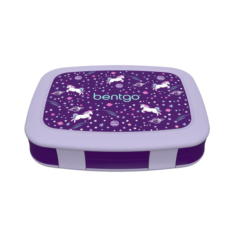 Bentgo Kids Prints 5-Compartment Lunch Box, 2inH x 6-1/2inW x 8-1/2inD, Unicorn MPN:BGKDPT-UNI