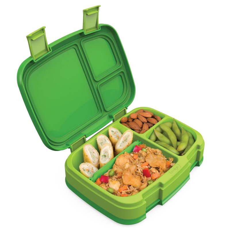 Bentgo Fresh 4-Compartment Bento-Style Lunch Box, 2-7/16inH x 7inW x 9-1/4inD, Green MPN:BGOFR-2G