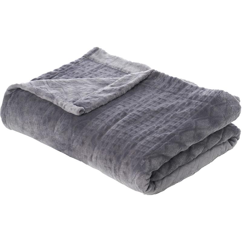 Pure Enrichment PureRelief Radiance Deluxe Heated Blanket, Queen Size, Charcoal Gray MPN:PEHBKT-G-Q