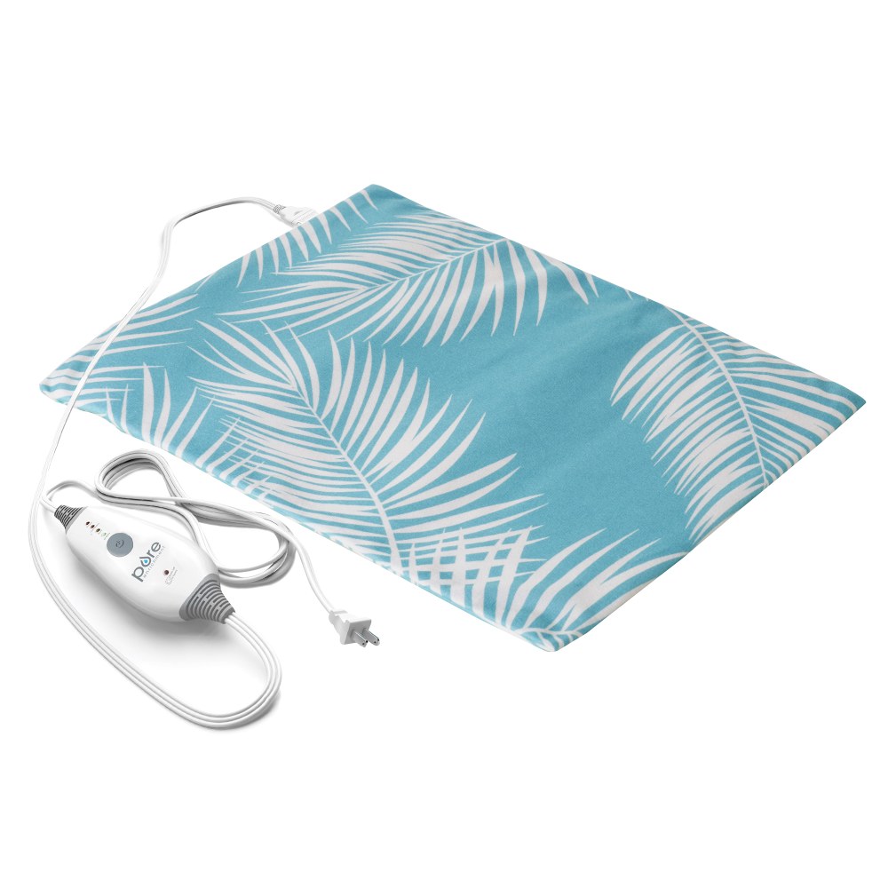 Pure Enrichment PureRelief Express Designer Series Heating Pad, 12in x 15in, Palm Aqua MPN:PEHPALM-A