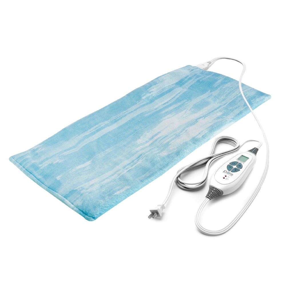 Pure Enrichment PureRelief Luxe Micromink Heating Pad, 11-1/2in x 22-1/2in, Aqua Paint MPN:PEPNTLUX-A