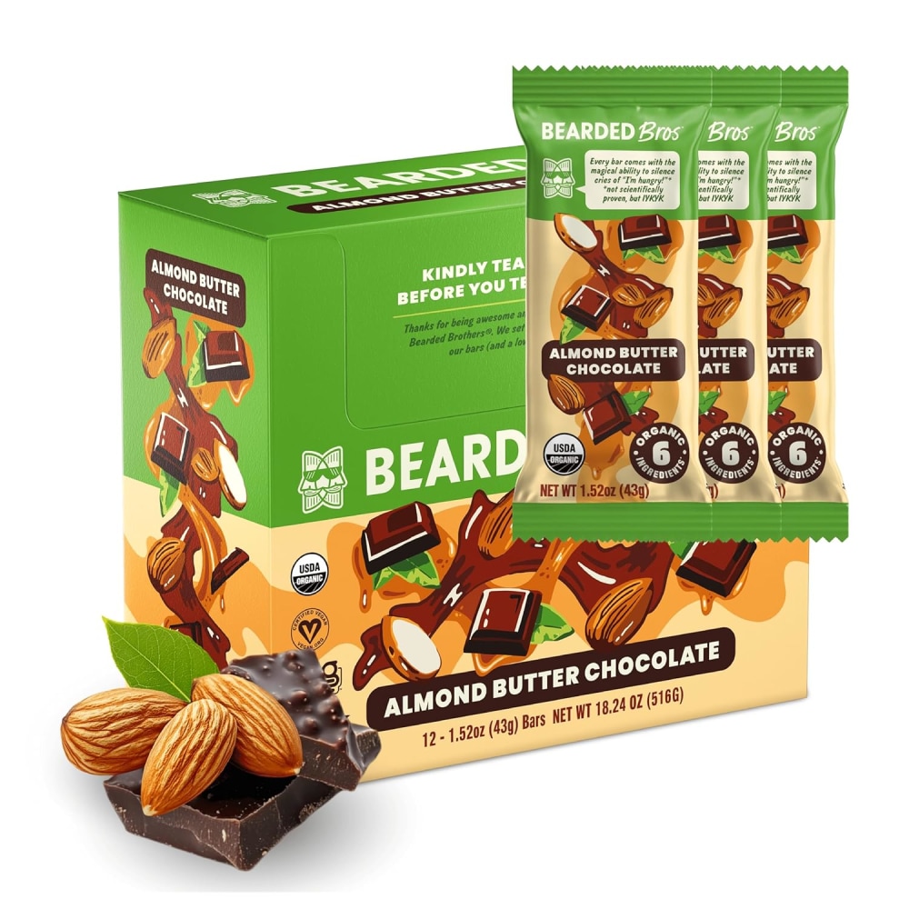Bearded Brothers Almond Butter Chocolate Energy Bars, 1.52 Oz, Total Qty 12 MPN:854030005357