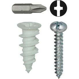 L.H.Dottie® Nylon Walldriller Anchor Kit w/ Combo Pan Head Screw #8 Tuff Pack 50 Pieces WDK8NT
