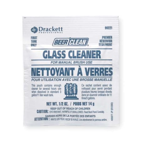 Powder Glass Cleaner, 0.50 oz., White, Unscented, Foil Pack, 100 PK MPN:990221