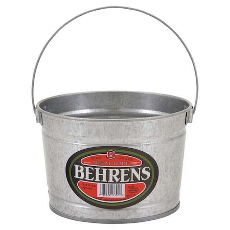 3/4 gal Round Bucket, 7 1/4 in Dia, Silver, Galvanized Steel MPN:B325