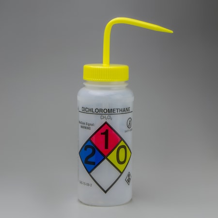 Bel-Art GHS Label Safety-Vented Dichloromethane Wash Bottle:500ml, 4/PK MPN:F12416-0002