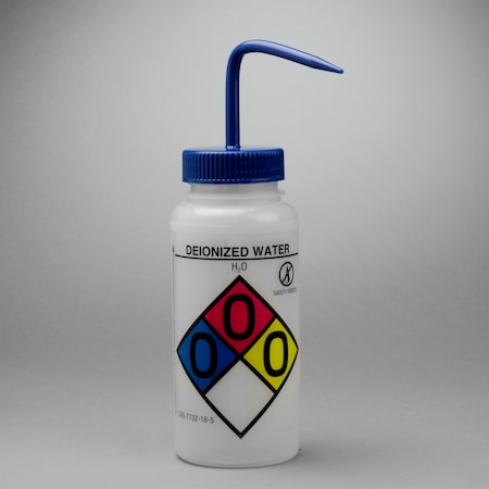 Bel-Art GHS Label Safety-Vented Deionized Water Wash Bottle:500ml, 4/PK MPN:F12416-0003