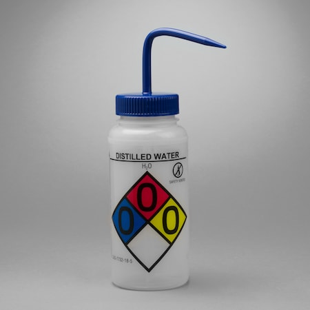 Bel-Art GHS Label Safety-Vented Distilled Water Wash Bottle:500ml, 4/PK MPN:F12416-0004