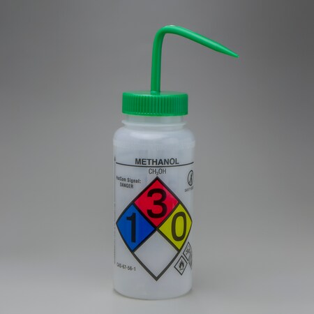Bel-Art GHS Labeled Safety-Vented Methanol Wash Bottle: 500ml, 4/PK MPN:F12416-0011