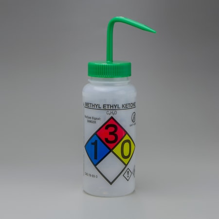 Bel-Art GHS Labeled Methyl Ethyl Ketone Wash Bottle: 500ml, 4/PK MPN:F12416-0012