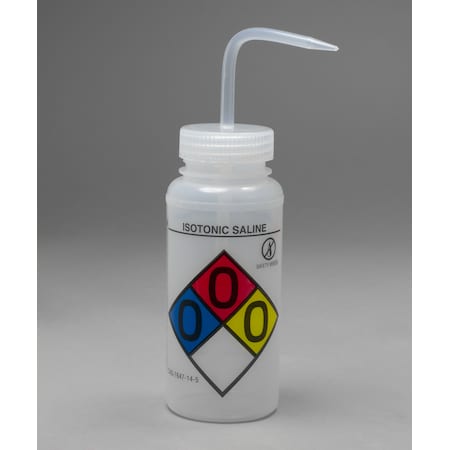 Bel-Art GHS Label Safety-Vented Isotonic Saline Wash Bottle:500ml, 4/PK MPN:F12416-0013