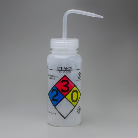Bel-Art GHS Labeled Safety-Vented Ethanol Wash Bottle: 500ml, 4/PK MPN:F12416-0019