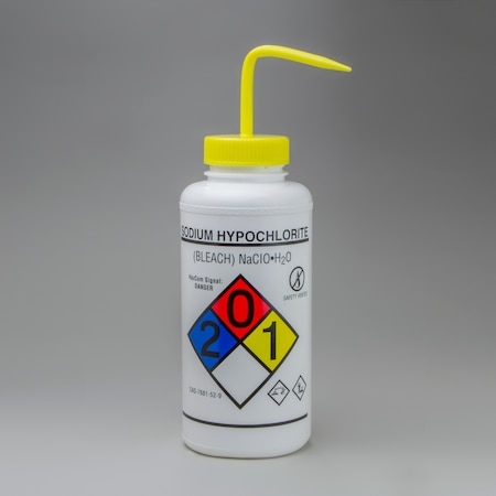 Bel-Art GHS Labeled Safety-Vented Bleach Wash Bottle: 1000ml, 2/PK MPN:F12432-0015