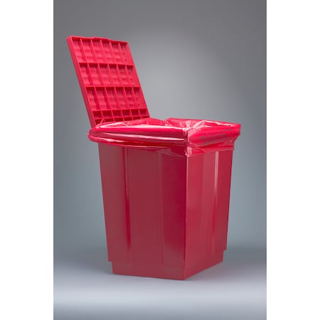 Bel-Art PP Biohazard Disposal Can w/ Lift-up Cover for 19
