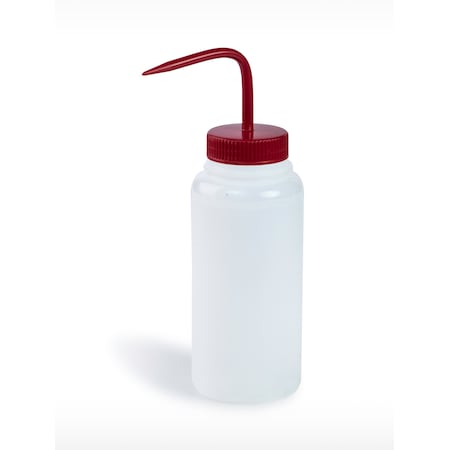 Bel-Art WM 500ml PE Wash Bottles: Red PP Cap, 53mm Closure, 6/PK MPN:F11625-0500