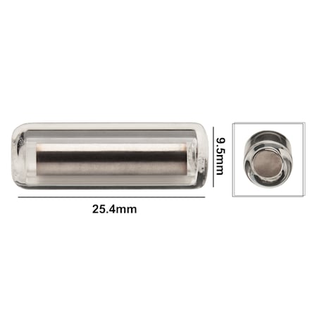 Bel-Art Pyrex Magnetic Stirring Bar: Glass Encapsulated, 25.4 x 9.5mm MPN:F37101-0001