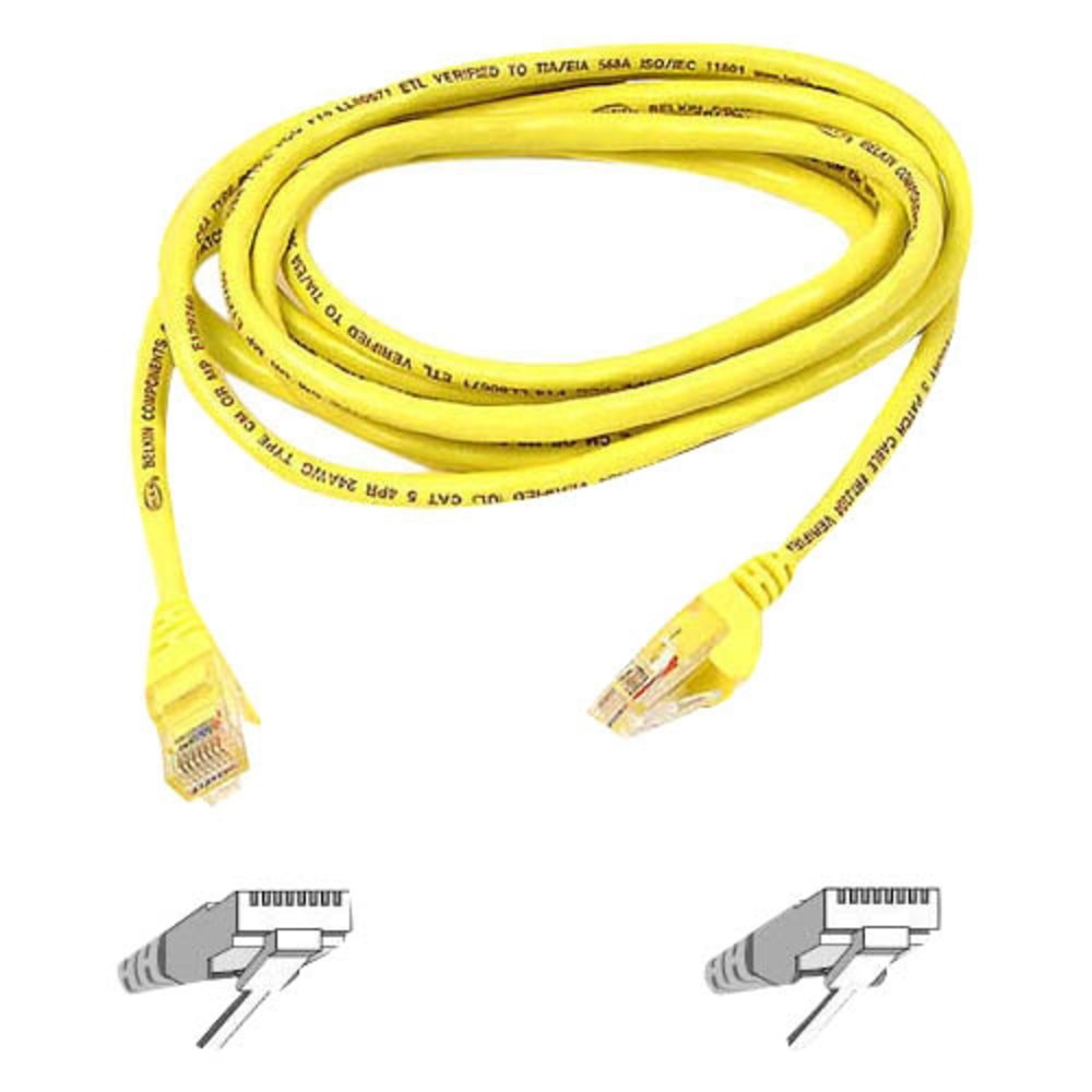 Belkin Cat5e Cable - RJ-45 Male - RJ-45 Male - 1ft - Yellow MPN:A3L791-01-YLW-S