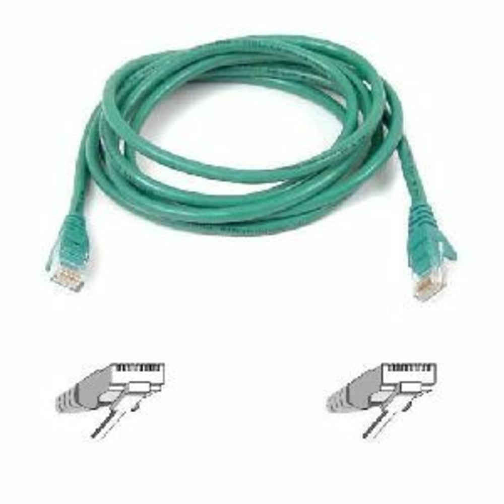 Belkin - Patch cable - RJ-45 (M) to RJ-45 (M) - 2 ft - UTP - CAT 5e - molded, snagless - green - - A3L79102GRN MPN:A3L791-02-GRN