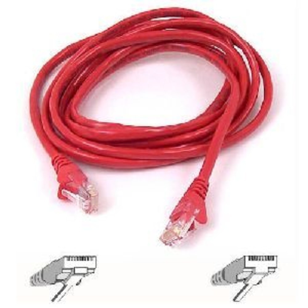 Belkin Cat5e Patch Cable - RJ-45 Male - RJ-45 Male - 2ft - Red MPN:A3L791-02-RED-S