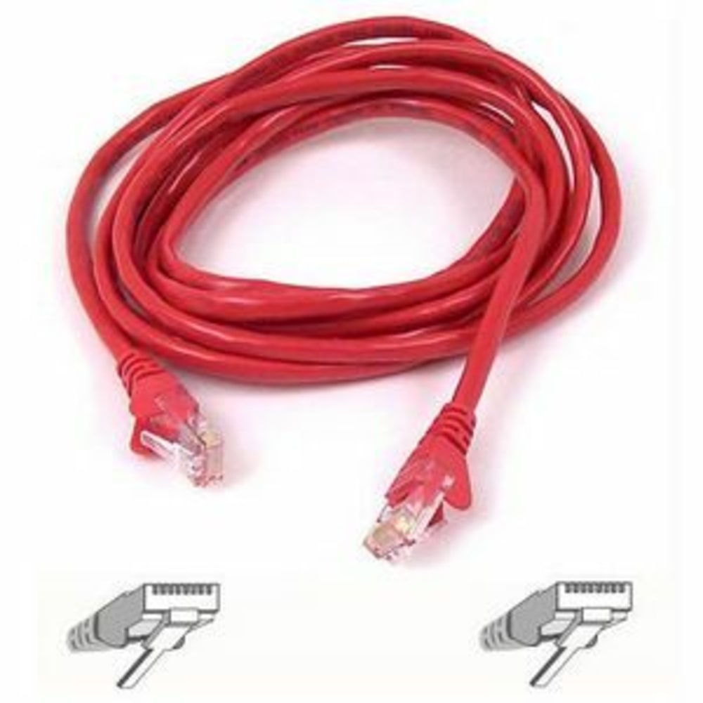 Belkin Cat5e Network Cable - RJ-45 Male Network - RJ-45 Male Network - 3ft - Red MPN:A3L791-03-RED