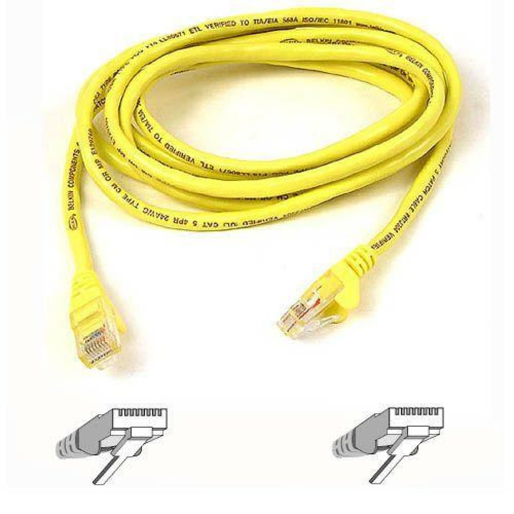 Belkin Cat5e Patch Cable - RJ-45 Male Network - RJ-45 Male Network - 3ft - Yellow, A3L79103YLWS MPN:A3L791-03-YLW-S
